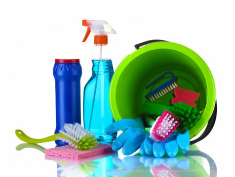 Office cleaners working in a Balham workplace reception area