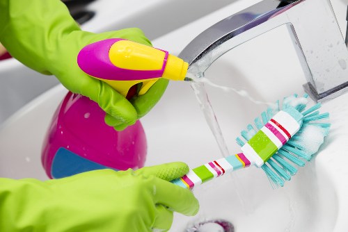 Deep cleaning team preparing safe cleaning equipment in Balham