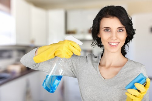 Oven cleaner working in a Balham property with careful access