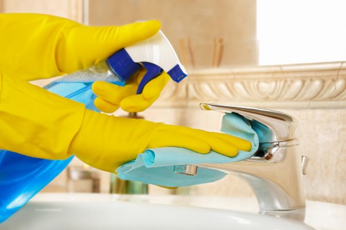 Local cleaners preparing a Balham flat for final tenancy inspection