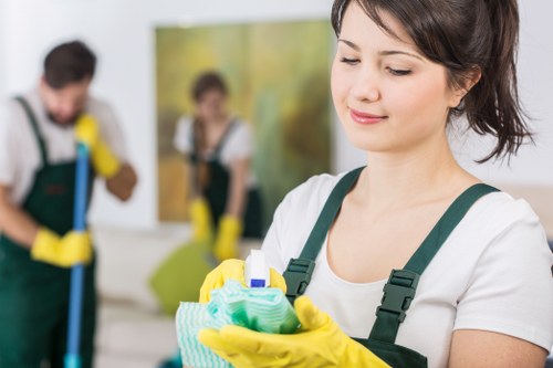 Cleaner working in a Balham kitchen during a domestic cleaning appointment
